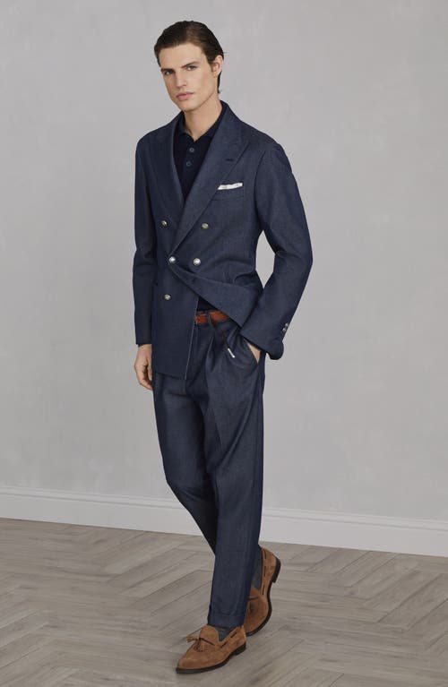 Shop Brunello Cucinelli Leisure Fit Trousers With Pleats In Denim