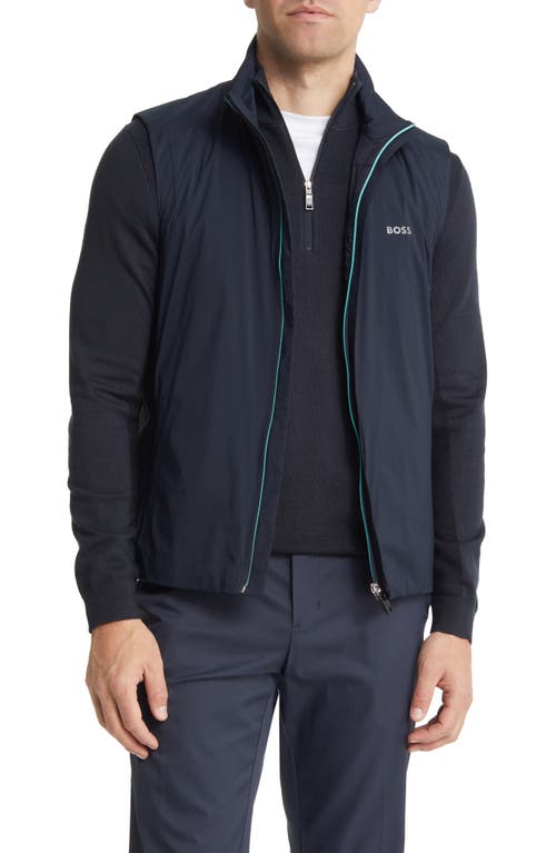 BOSS Axis Water Repellent Vest Dark Blue at Nordstrom,