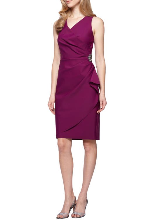 Side Ruched Cocktail Dress in Passion