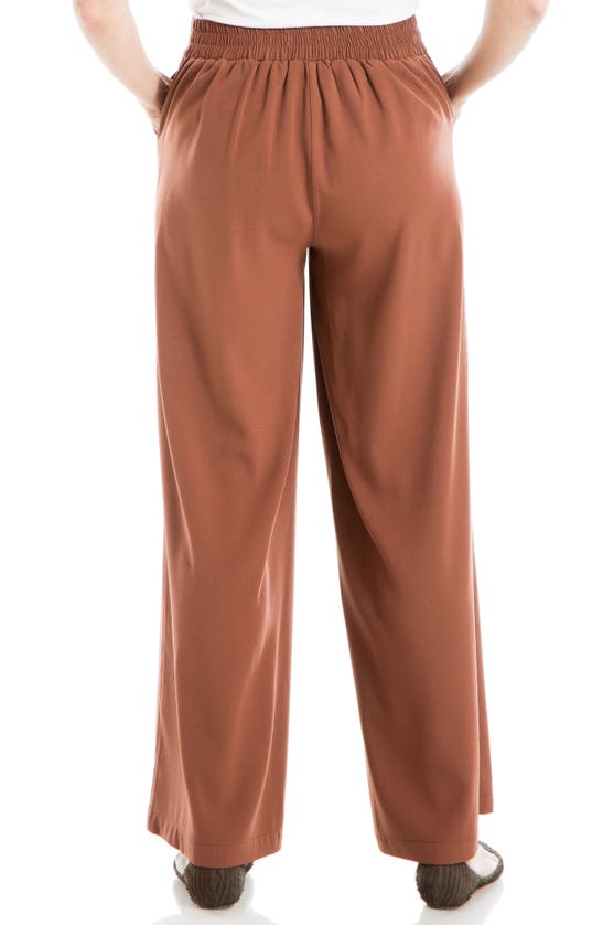 Max Studio Twill Easy Wide Leg Trouser In Chestnut