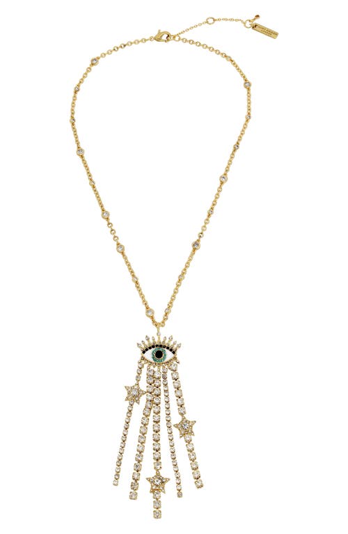Evil Eye Pendant Necklace in Gold Crystal