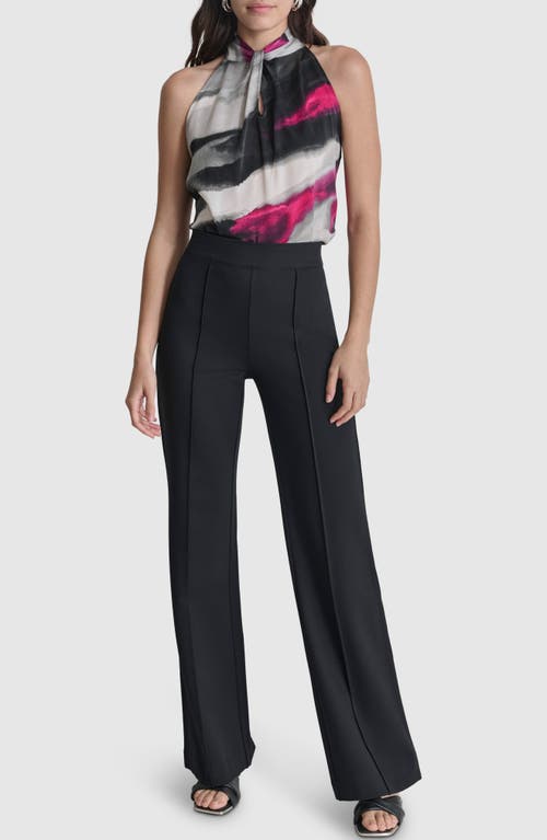 Shop Dkny Seamed Wide Leg Pants In Black