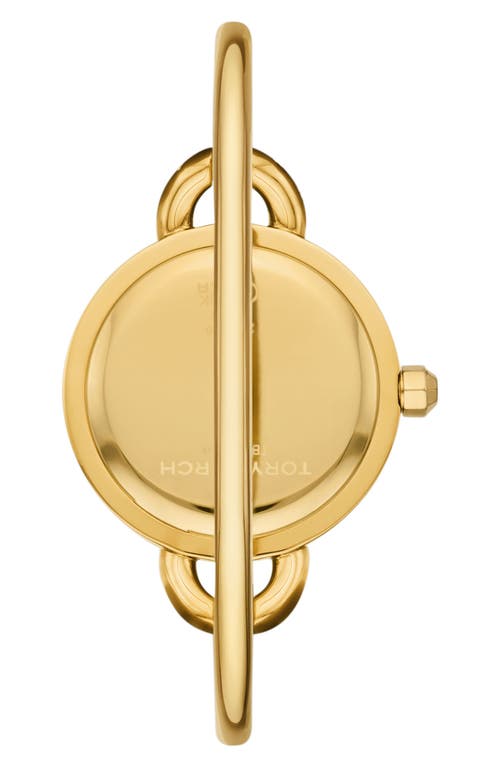 Shop Tory Burch The Kira Clover Bangle Watch Set In Gold