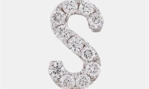 Bony Levy Single Initial Earring In White Gold/s