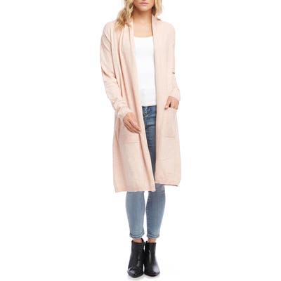 Karen Kane Heathered Duster Cardigan, Pink