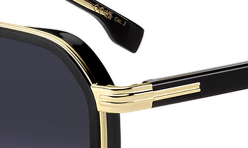 Shop Hugo Boss Boss 55mm Rectangular Sunglasses In Black Gold/dark Grey Sf