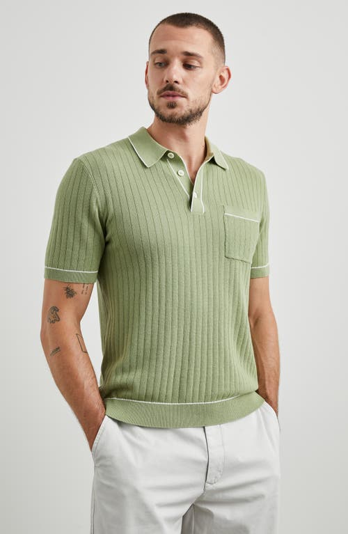 Shop Rails Hardy Rib Cotton Polo In Arugula