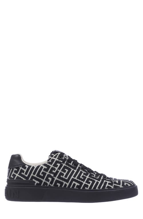 Shop Balmain B-court Monogram Low Top Sneaker In Black/ivory