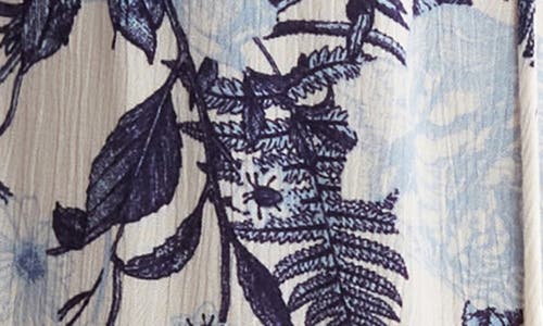 Shop Bobeau Crochet Yoke Sleeveless Top In Ivory/dark Denim Floral