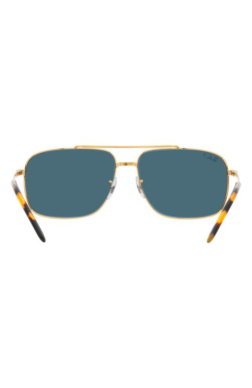 Shop Ray Ban Ray-ban 59mm Polarized Pillow Sunglasses In Gold/polar Blue