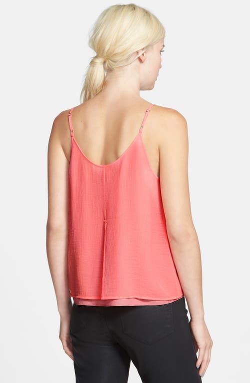 Shop Chelsea28 Crinkled Split Back Top In Pink Shell