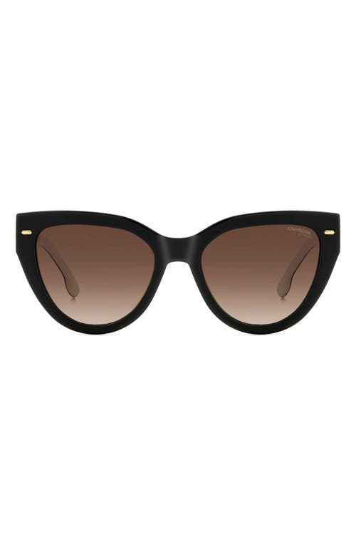 55mm Gradient Cat Eye Sunglasses in Black White/Brown Gradient