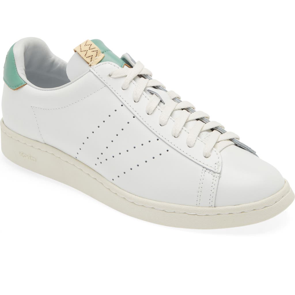 Visvim Corda–folk Low Top Sneaker In White/light Green