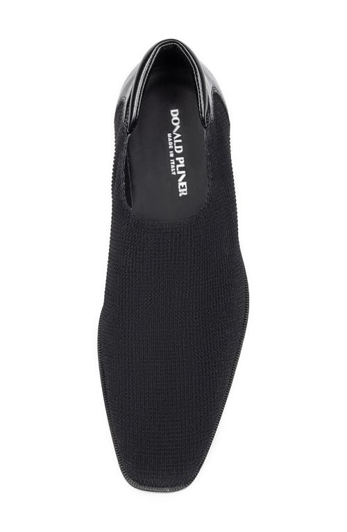 Donald Pliner Textured Square Toe Slip-on In Black