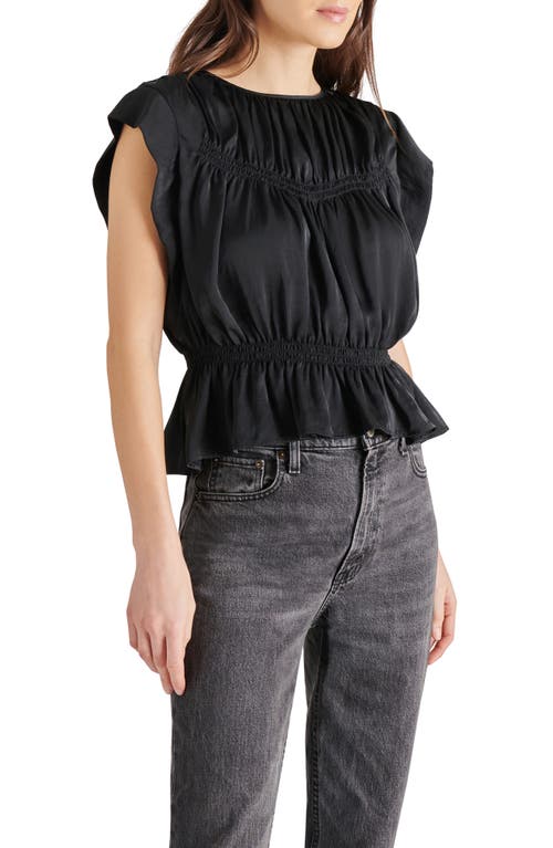 Shop Steve Madden Corinne Peplum Top In Black