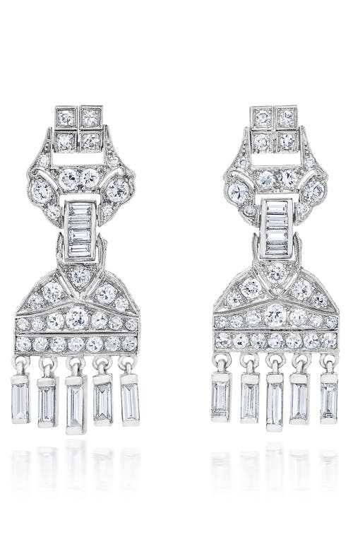 Mindi Mond Reconceived Waterfall Diamond Drop Earrings In Platinum