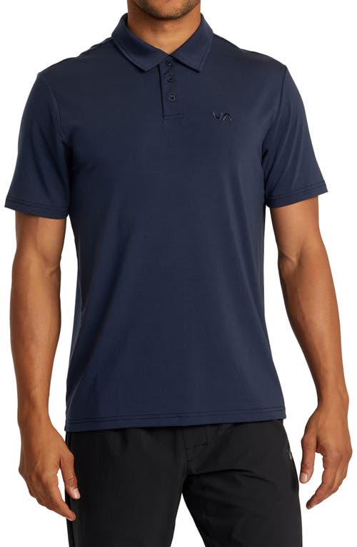 Shop Rvca Balance Performance Polo In Indigo