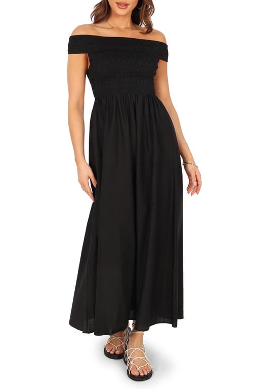 Petal & Pup Tessa Off the Shoulder Maxi Dress Black at Nordstrom,