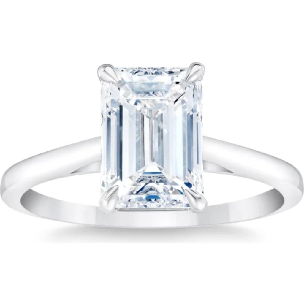 Bliss Diamond 2ct 14k Gold Emerald Cut Solitaire Lab Grown Diamond Engagement Ring In 14k White Gold