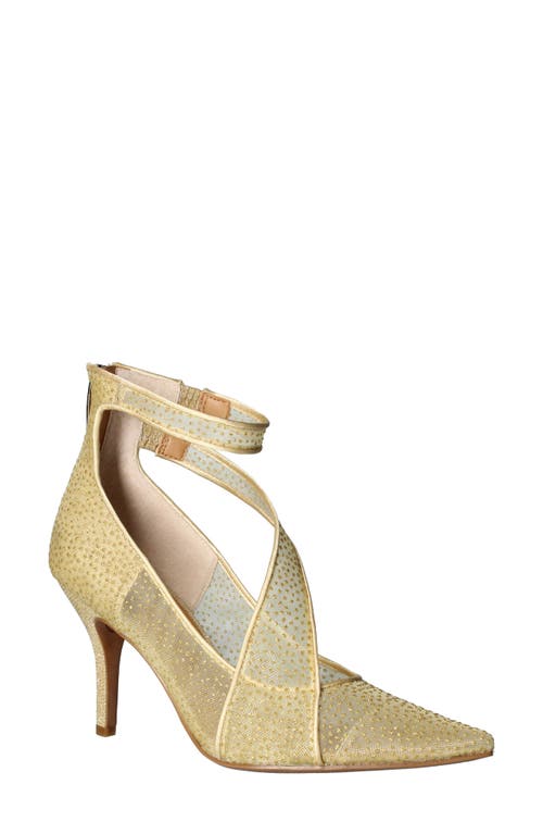 J. Reneé Charmion Ankle Strap Pointed Toe Pump in Gold