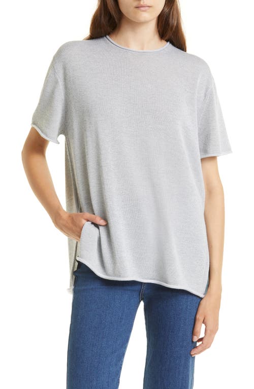 Dion Lee Light Reflective Short Sleeve Logo Sweater in Silver
