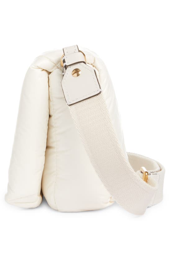 Shop Moncler Mini Puf Quilted Nylon Crossbody Bag In White