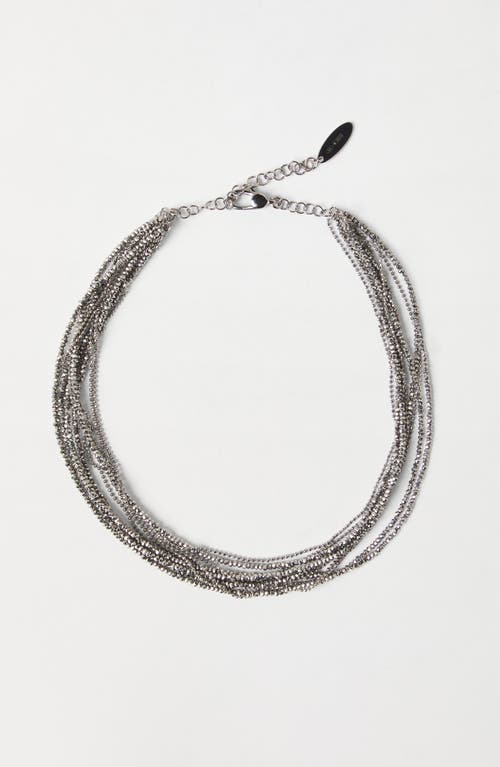 Shop Brunello Cucinelli Vetro And Sterling Silver Necklace