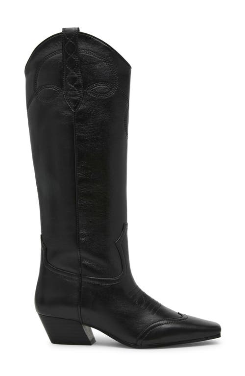 Shop Steve Madden Dollie Western Boot In Black Leather