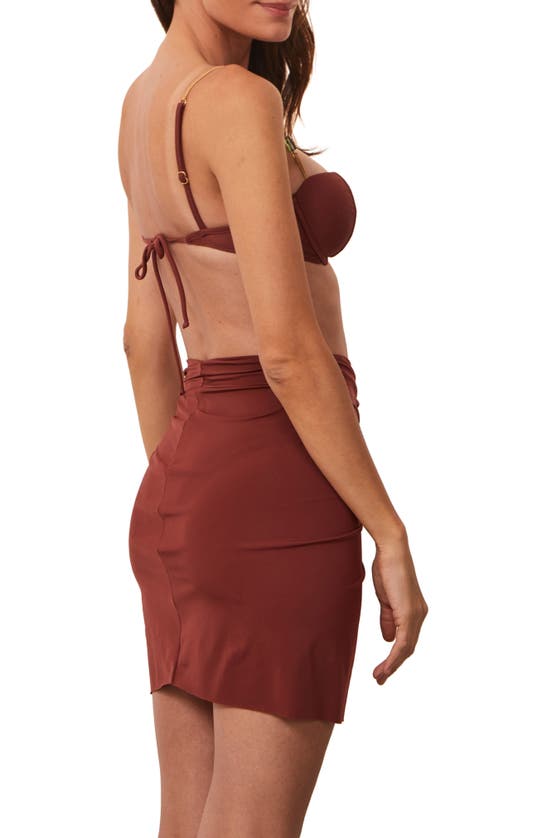 Shop Vix Swimwear Karen Twist Cover-up Miniskirt In Brown