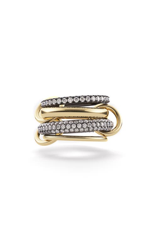 Spinelli Kilcollin Vega Linked Diamond Rings In Yellow Gold/rhodium