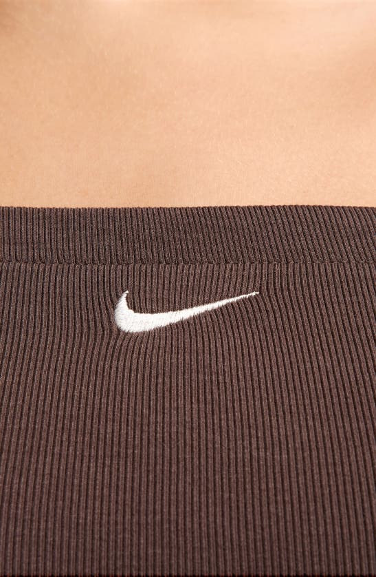 Shop Nike Sportswear Chill Knit Mini Rib Cami Minidress In Baroque Brown/ Sail