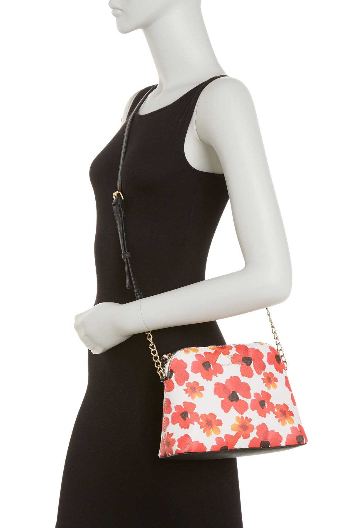 Nanette Lepore Brielle Floral Printed Partial Chain Crossbody Bag In Coral