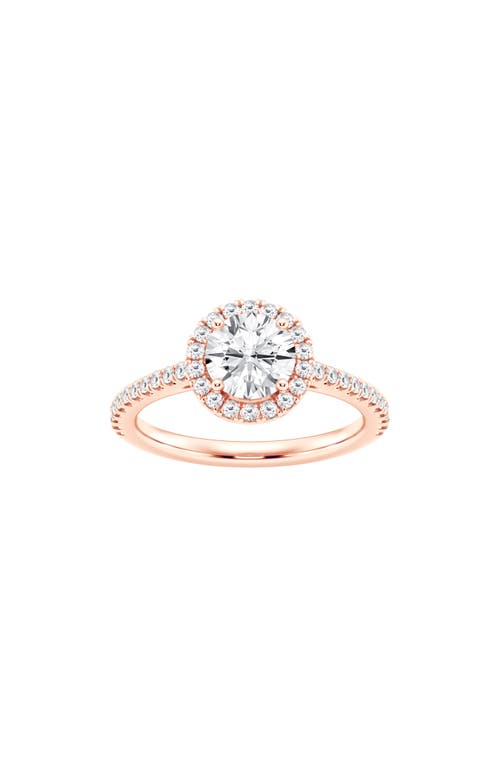 Shop Badgley Mischka Collection 14k Gold Round Lab Created Diamond Halo Ring In Pink