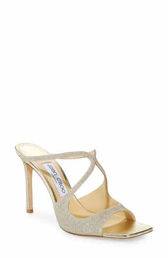 Jimmy choo Anise 75 Stiletto Heeled Sandals For Women (Gold, 2)