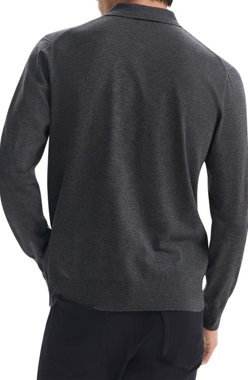 Shop Theory Goris Long Sleeve Polo In Pestle Melange