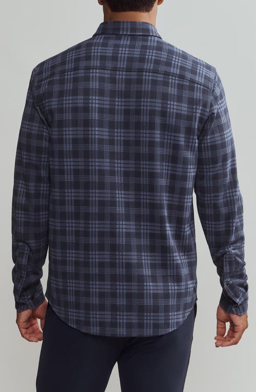 Shop Rhone Hardy Plaid Stretch Flannel Button-up Shirt In Vintage Indigo Plaid