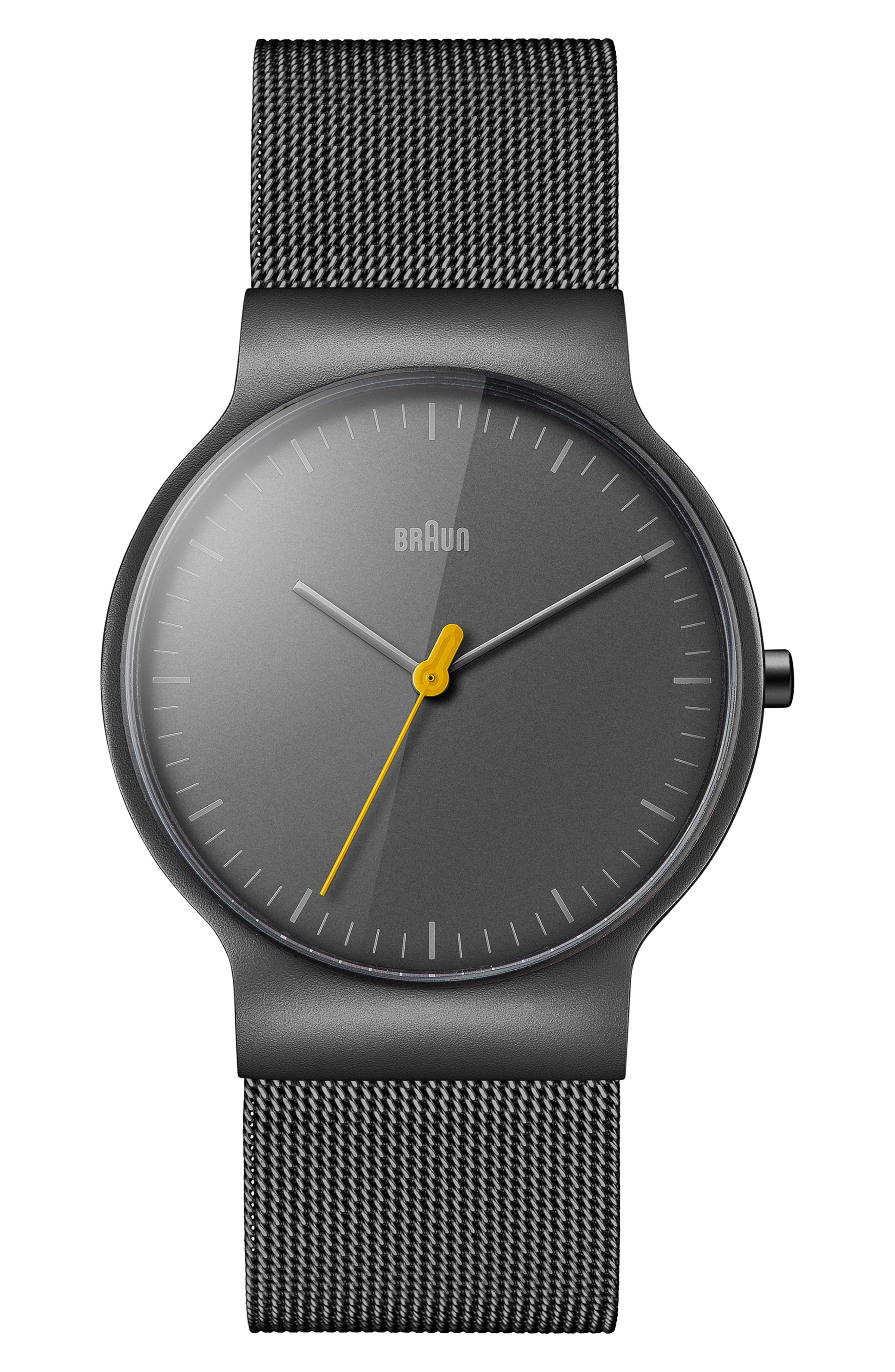 braun mesh watch