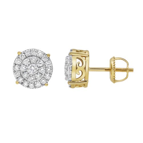 Luvmyjewelry Circle Entwine 14k Yellow Gold Diamond Earrings In 14k Yellow Gold