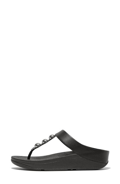 Shop Fitflop Fino Platform Wedge Flip Flop In Black