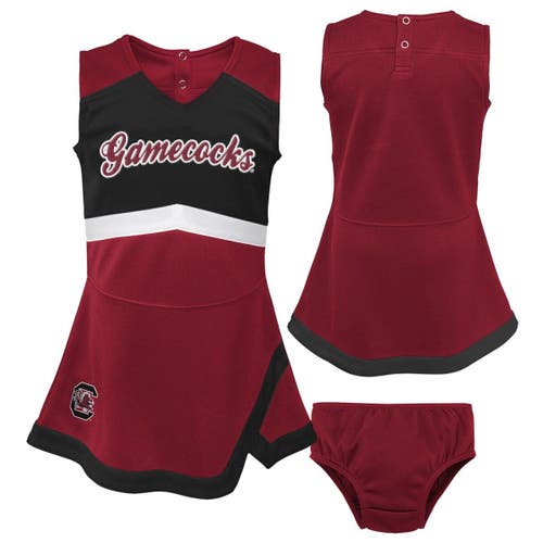 Outerstuff Girls Toddler Garnet/black South Carolina Gamecocks Two-piece Cheer Captain Jumper Dress