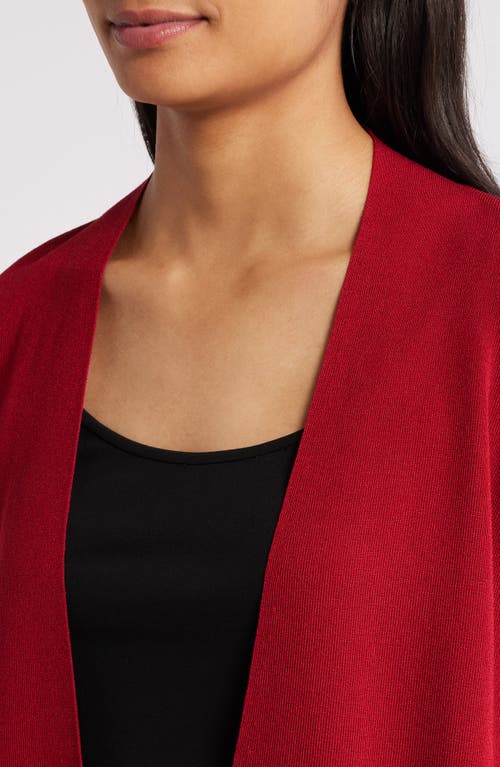 Shop Anne Klein Open Front Rib Cardigan In Titian Red