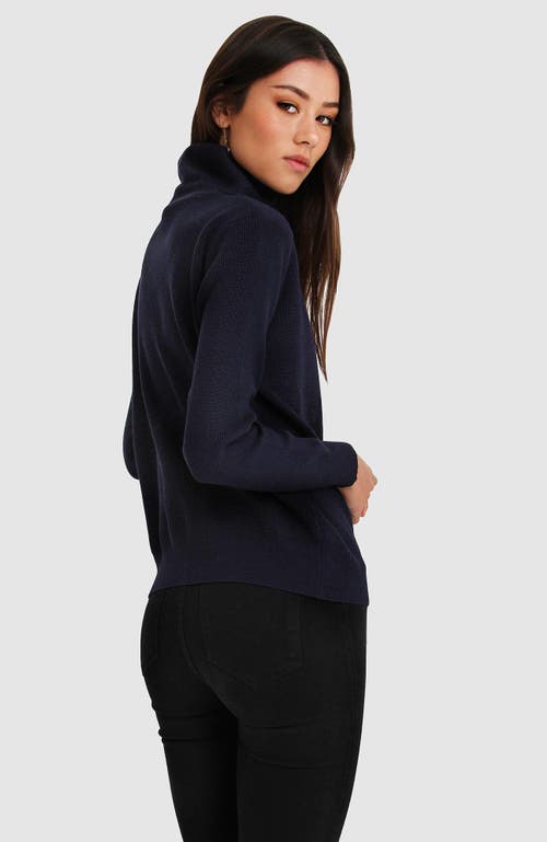 Belle & Bloom Brother's Zip Front Jumper In Navy
