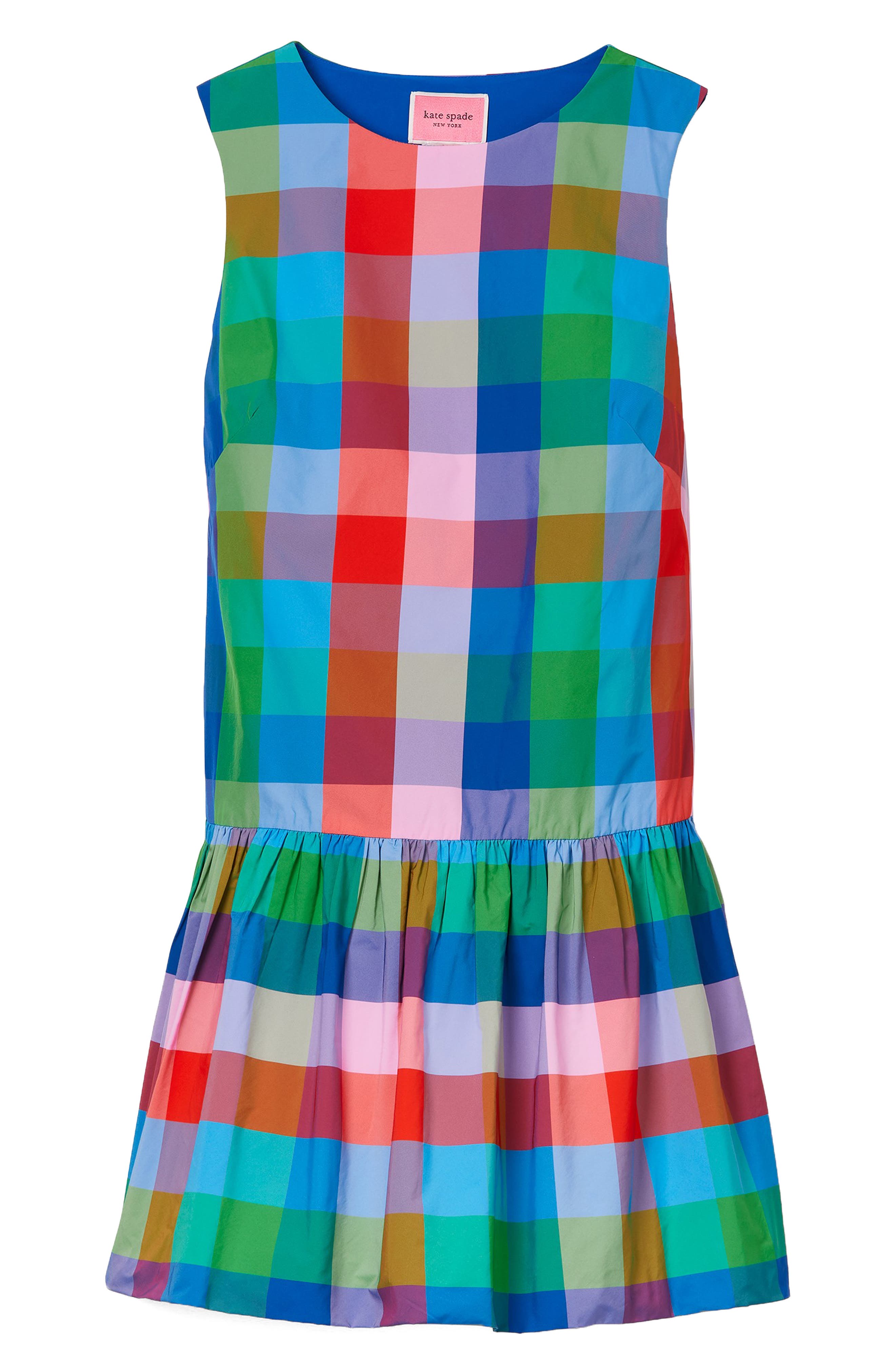 madras taffeta shift dress | Nordstrom