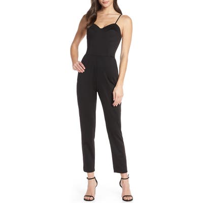 Fraiche By J Sweetheart Neck Jumpsuit, Black