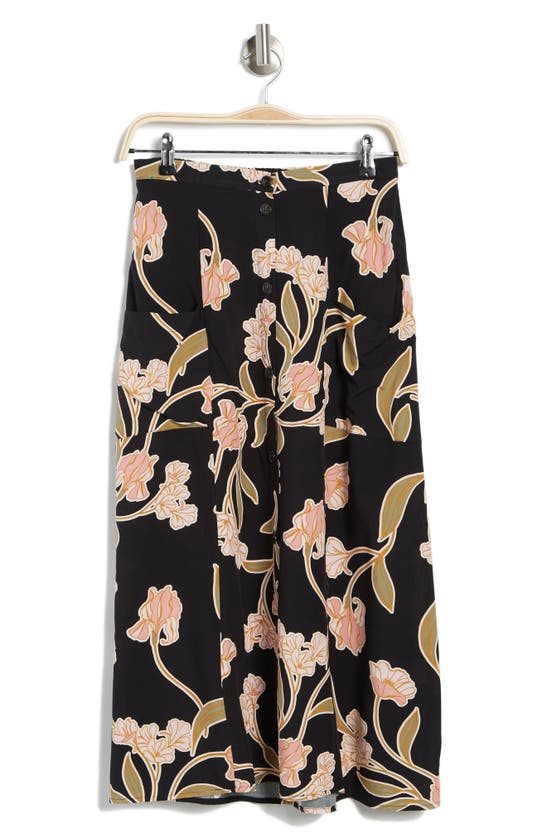 Dr2 By Daniel Rainn Daniel Rainn Floral Midi Skirt In N909 Black