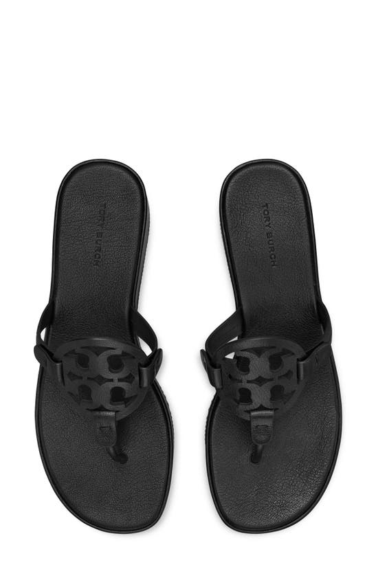 Shop Tory Burch Miller Platform Wedge Thong Sandal In Perfect Black