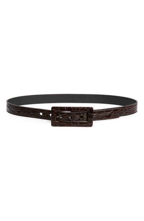 Saint Laurent - monogram leather belt - women - Calf Leather - 65 - Black