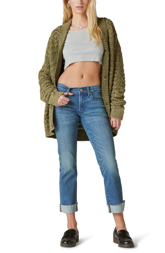 Shop Lucky Brand Sweet Straight Raw Hem Mid Rise Crop Straight Leg Jeans In Gemini