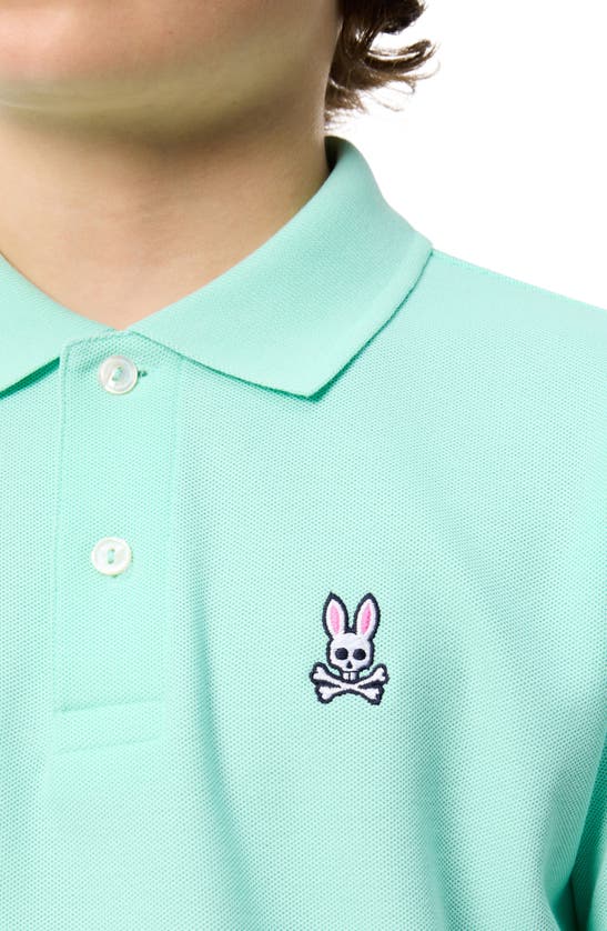 Shop Psycho Bunny Kids' Classic Cotton Piqué Knit Polo In Luminary Green