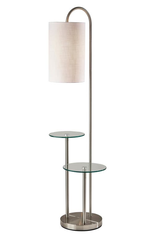 Adesso Lighting Leonard Shelf Floor Lamp In Brushed Steel